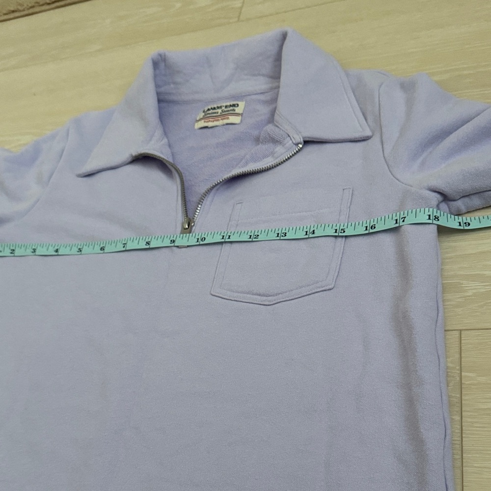3/$10 Lands' End Lavender Serious Sweats Pullover - Picture 3 of 5